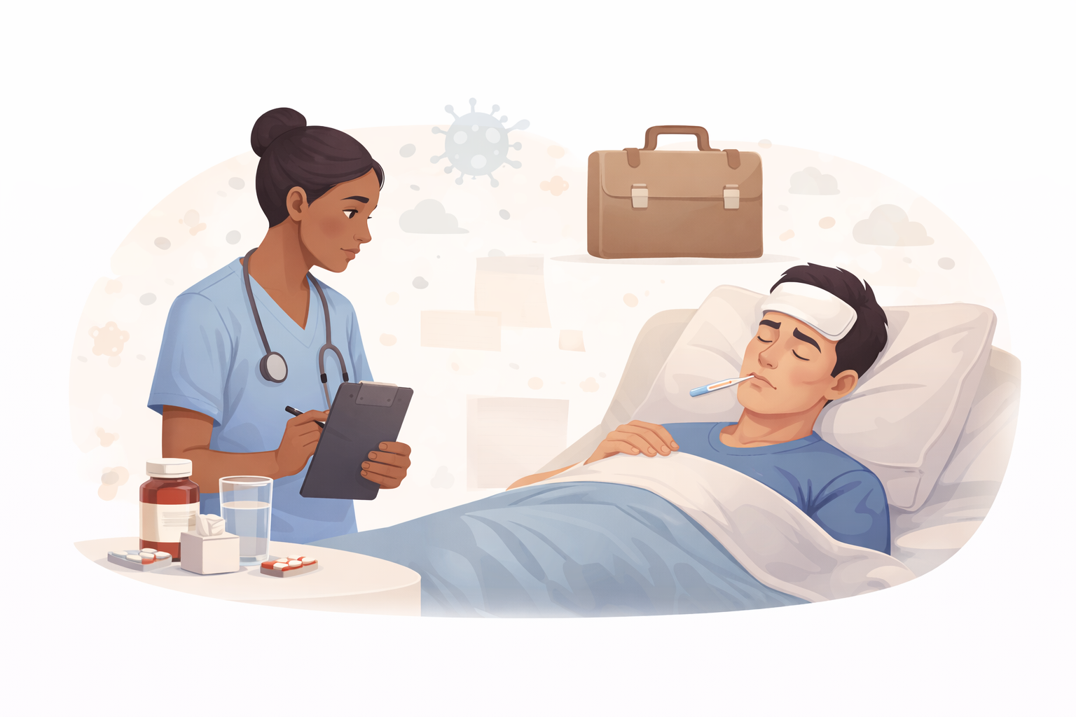 Trabalhador se recuperando com apoio previdenciário