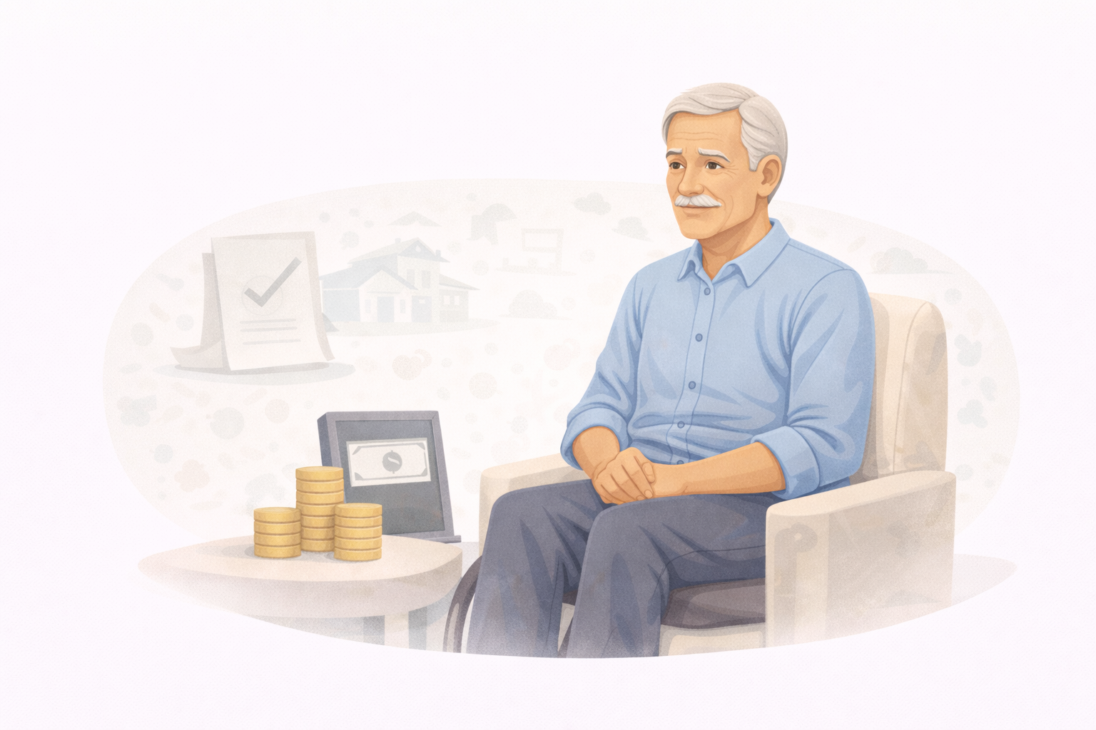 Idoso recebendo benefício assistencial LOAS