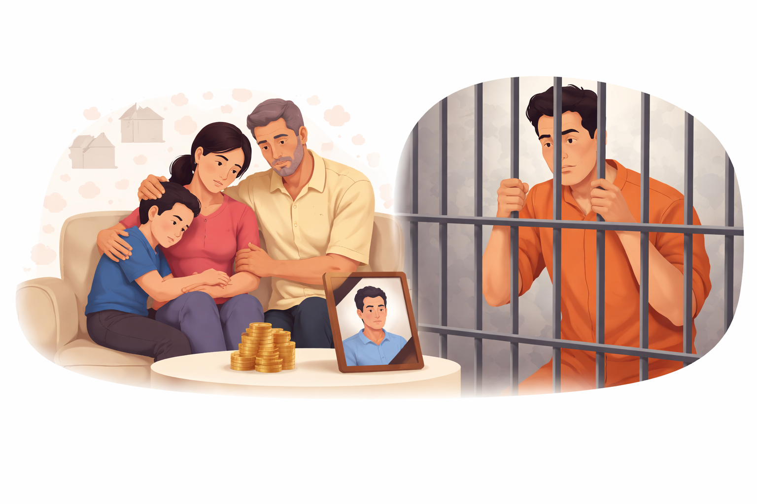 Família recebendo apoio previdenciário